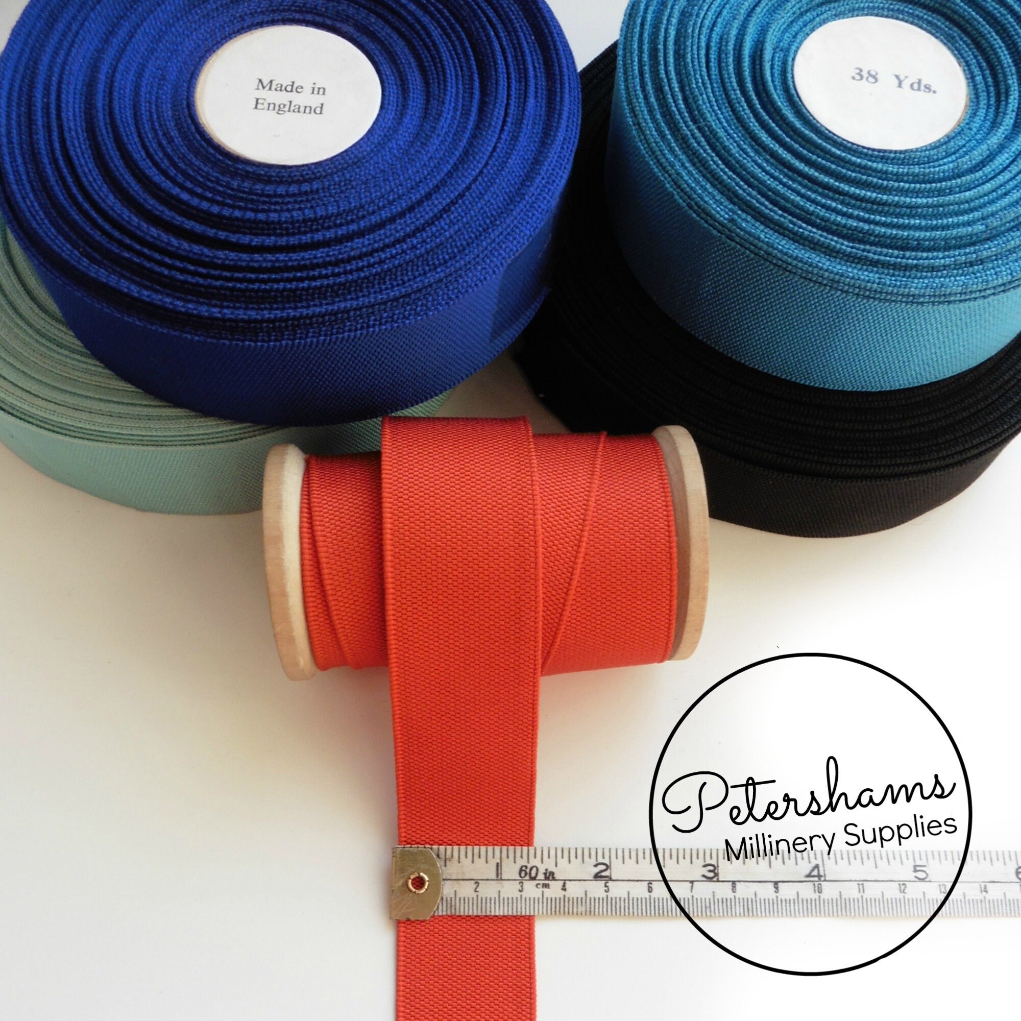 32mm Vintage Woven Belting Ribbon for Millinery & Hat Making