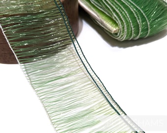 Vintage French 1940s/50s Translucent Fringe - 1m - For Millinery, Hat Making & Crafting - Green