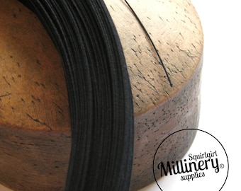 Fil de chapellerie recouvert de coton extra fin de 0,4 mm (calibre 46) (pour la fabrication de chapeaux, la fabrication de fleurs) - Noir