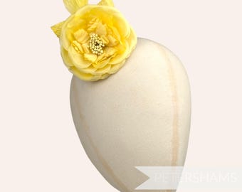 Super Geschichtete 'Keyla' Seide Hut Blume für Fascinator und Hutmacher - Soft Gelb