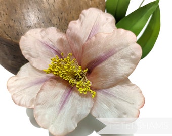 Stevie 1950's German Silk Hibiscus Millinery Flower- Dusky Rose
