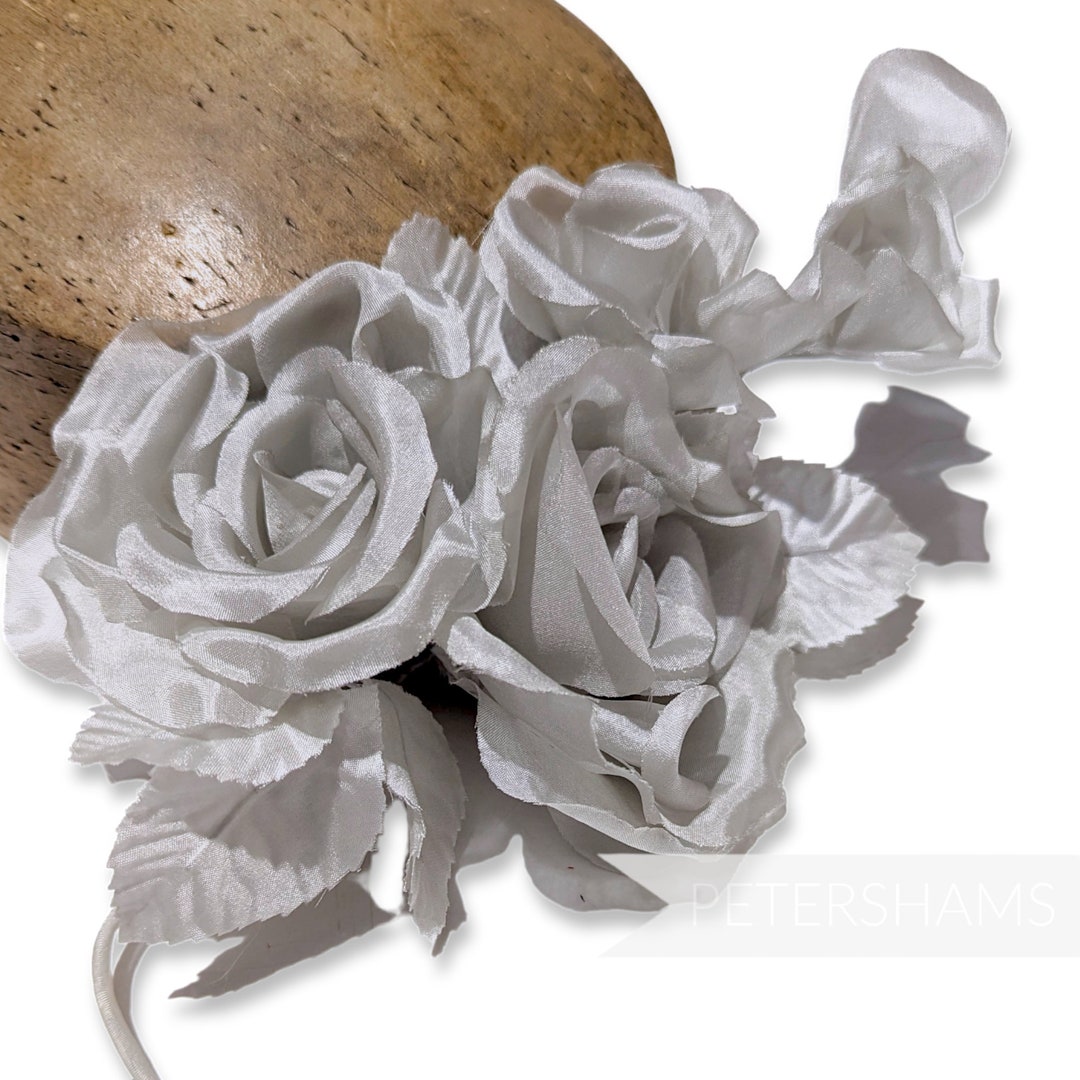 Silk 'colette' Double Millinery Flower Hat Mount Pale Grey - Main Image
