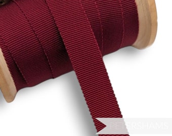 Burgundy Millinery Petersham Hat Ribbon - 4 Sizes (15mm No.3, 25mm No.5, 38mm No.9, 50mm No.16)