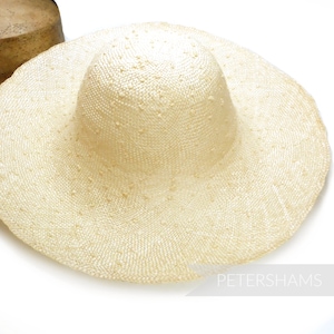 Knotted Ramie Straw 12-13&quot; Capeline Hat Body for Millinery & Hat Making - Natural
