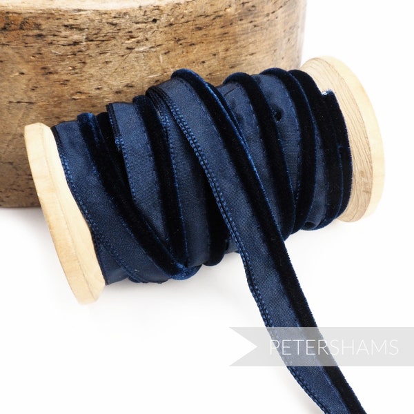 5mm Velvet Insertion Piping Cord for Millinery, Hat Making and Crafts - 1m - Navy Blue