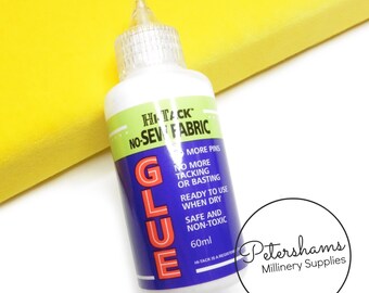 No-Sew Hi-Tack Fabric Glue Perfect for Millinery, Hat Making and Masks - 60ml Bottle