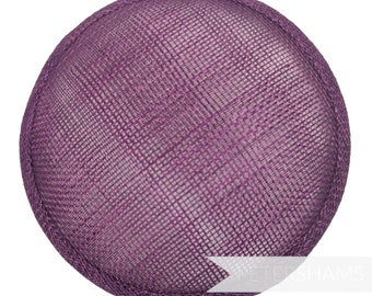 13.5cm Round Sinamay Fascinator Hat Base for Millinery & Hat Making -  Plum