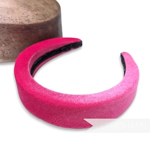 Bandeaux en velours super rembourré 40 mm pour la chapellerie et la chapellerie - Rose fuchsia