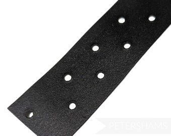 4 cm stansat, bundet läderhattband/svettband med trådkant för hatttillverkning och hatttillverkning - svart