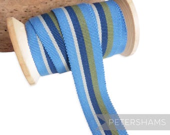 Giles  Traditional Stripe Millinery Petersham Hat Ribbon 2 Sizes (25mm & 35mm) - 1m