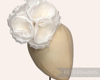 Ivory Silk 'Danielle' Large 15cm Rose Millinery Fascinator Flower Hat Mount