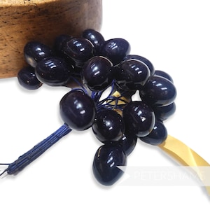 Small  &#39;Phyllisity&#39; Glossy Vintage 1950&#39;s German Plums - 24 stems - For Millinery and Hat Making - Navy Blue
