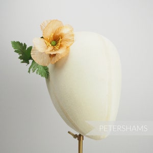 Vintage 1960's 'Lyla' California Poppy Millinery Hat Mount for Fascinators and Hat Making - Apricot