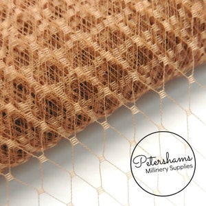 9 Inch (23cm) Veiling for Wedding Blusher Veils, Fascinators and Millinery - Caramel
