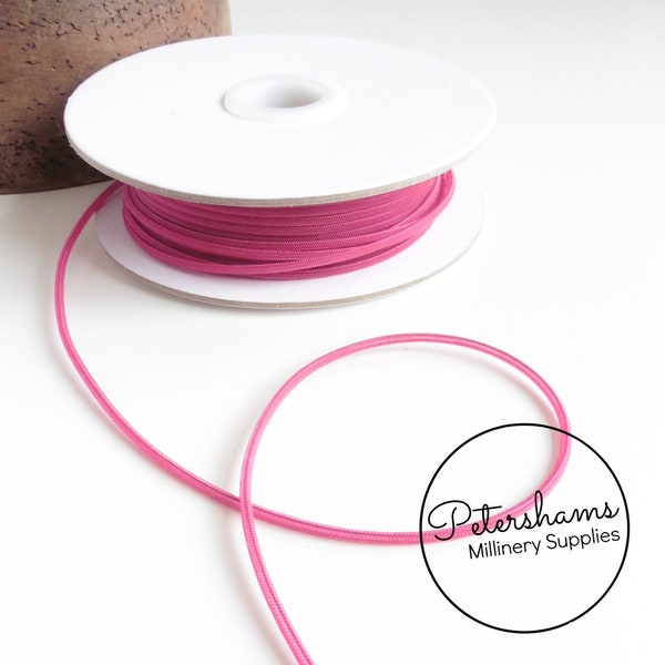 Tube 2.5mm Millinery Crin (Crinoline, Horsehair Braid) pour Chapeaux, Millinery et Fascinators - Cerise Pink