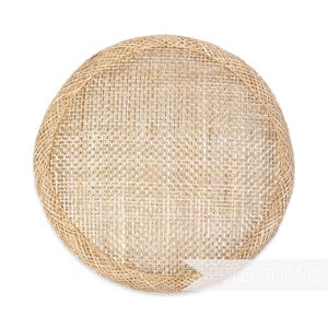 Metallic Lurex 10.5cm Round Sinamay Hat Base for Millinery - Natural with Silver