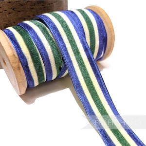 Ruban velours français rayé 23 mm pour chapellerie, garniture de chapeaux et travaux manuels 1 mètre (1,09 yard) - Rex