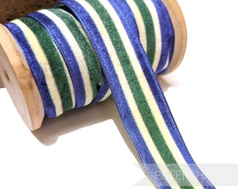 23mm Striped French Velvet Ribbon for Millinery, Hat Trimming & Crafts 1 metre (1.09 yards) - Rex