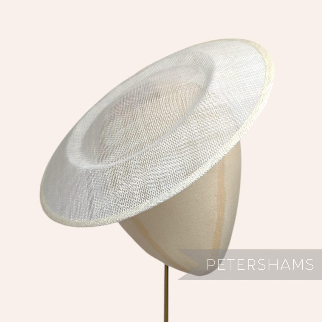 Ivory Large 29cm Round Saucer / Plate Sinamay Fascinator Hat 