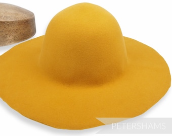 Mustard 100% Wool Felt Capeline Hat Body for Millinery & Hat Making