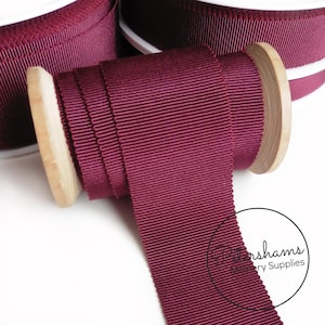 Wine French Millinery Petersham Ribbon 3 Sizes (15mm No.3, 25mm No.5, 40mm No.10)