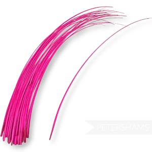 Long Stripped Ostrich Spine Quill Feather for Millinery, Hats & Fascinators - Neon Pink