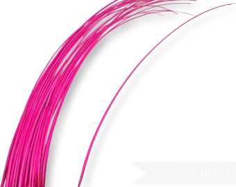 Long Stripped Ostrich Spine Quill Feather for Millinery, Hats & Fascinators - Neon Pink