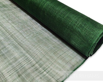 Sinamay Fabric for Millinery, Hat & Fascinator Making 1/2 Metre - Bottle Green