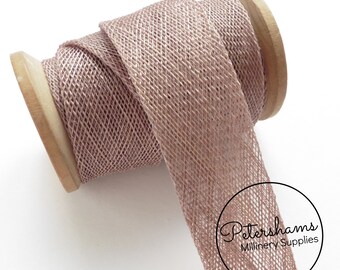 Tira de fita de encadernação sinamay de 3 cm (1,6 m/1,7 jardas) para fabricação de chapelaria e chapéus - vison