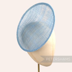 Rounded Scoop 21cm Sinamay Fascinator Hat Base for Millinery & Hat Making - Light Blue