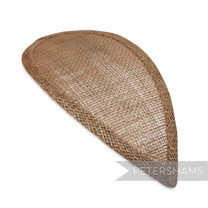 Toffee Teardrop Sinamay Fascinator Hat Base for Millinery & Hat Making