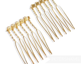 Mini pettini per capelli in metallo placcato per veli e fascinator a gabbia per uccelli - Oro