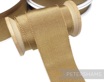 Antique Gold French Millinery Petersham Ribbon 3 Sizes (15mm No.3, 25mm No.5, 40mm No.10)