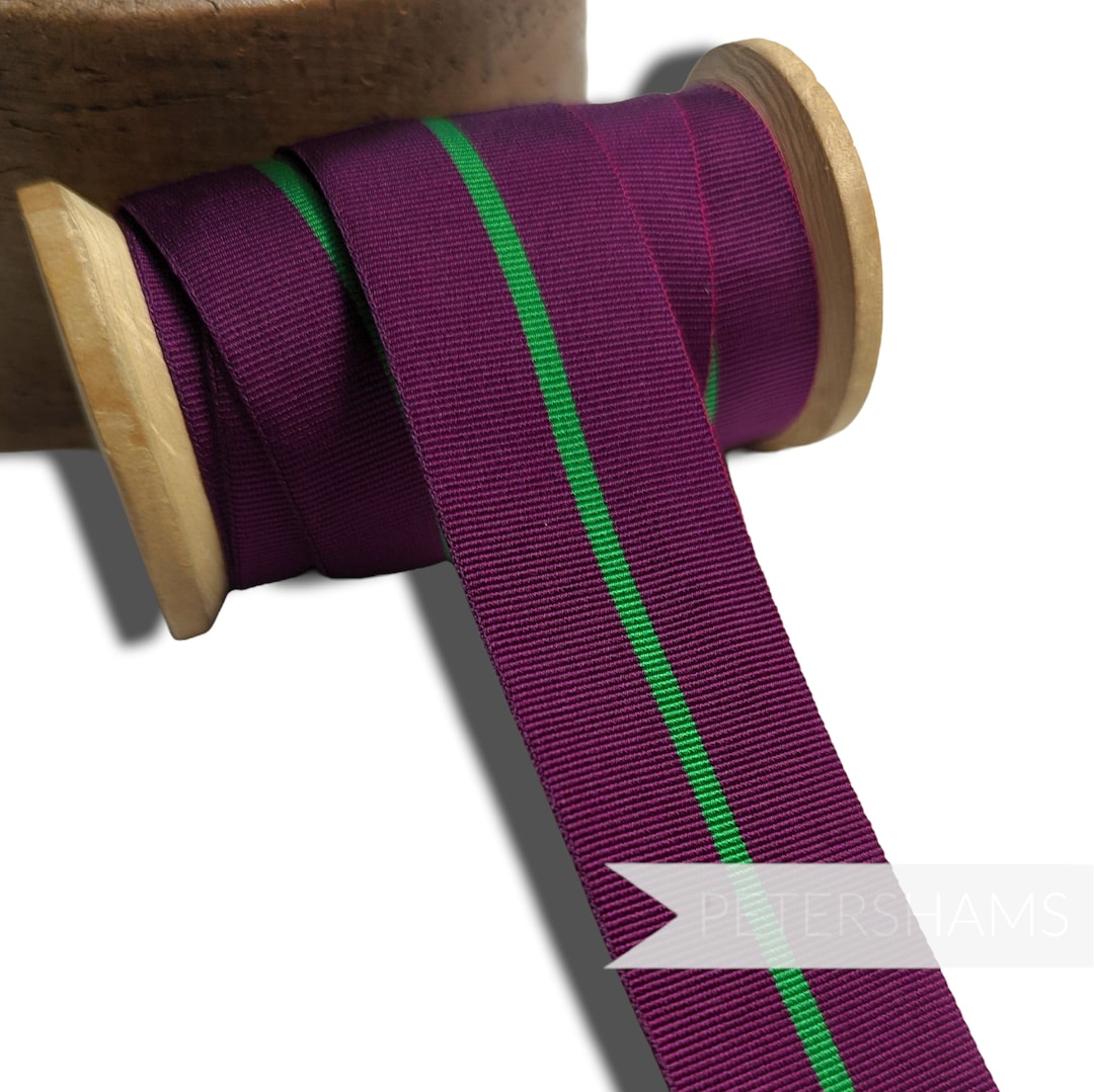 Grogram Cloak 32mm Striped Grosgrain Ribbon for Hat Making and Millinery - 1m - Plum ...