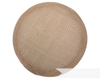 10.5cm Round Sinamay Fascinator Hat Base for Millinery & Hat Making - Champagne