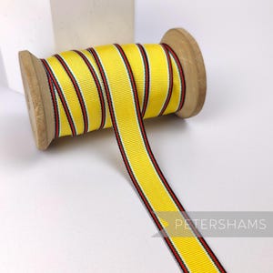 Vintage 16mm Striped Grosgrain Ribbon for Hat Making 1m - Yellow & Multi-stripe