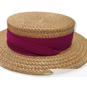 Crepe Fabric Wrap Around Puggaree Ribbon Hat Band For Millinery and Hat Making - Deep Cerise