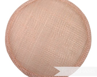 13.5cm Round Sinamay Fascinator Hat Base for Millinery & Hat Making - Champagne