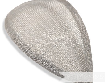 Teardrop Sinamay Fascinator Hat Base for Millinery & Hat Making - Limited Edition Ice Grey