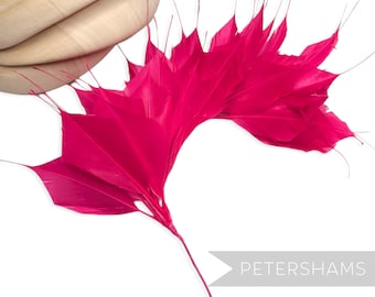 Neon Pink Large Spiky Goose Feather Wired Millinery Hat Mount