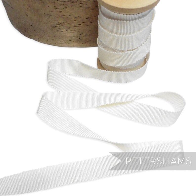 Ivory French Millinery Petersham Ribbon 3 Sizes (15mm No.3, 25mm No.5, 40mm No.10) image 3