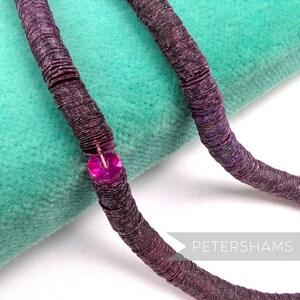 5mm Cupped Vintage French Sequin Worm Strings for Millinery & Embroidery - Translucent Iridescent Cerise
