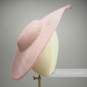 Extra Large Pointed Tip Sinamay Fascinator Hat Base for Millinery - Pale Pink