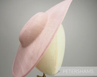 Extra Large Pointed Tip Sinamay Fascinator Hat Base for Millinery - Pale Pink