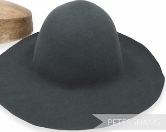Dark Grey 100% Wool Felt Capeline Hat Body for Millinery & Hat Making