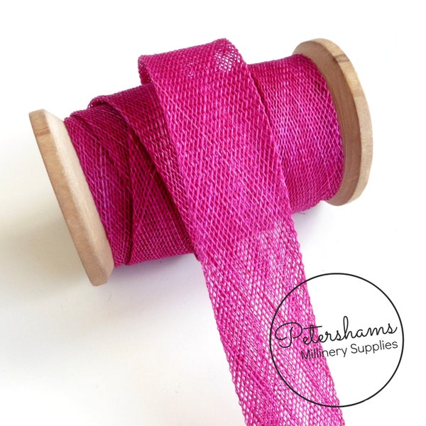 2cm Sinamay Schrägband (1,6m/ 1,7ards) für Millinery & Hutherstellung - Cerise