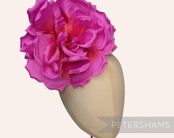 Magenta Ombre Silk 'Lucinda' Extra Large 20cm Rose Millinery Fascinator Flower Hat Mount