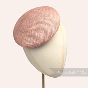 17cm Round Sinamay Button Fascinator Hat Base for Millinery & Hat Making - Blush