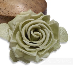 14cm 'Kelly' Silk Rose Millinery Fascinator Flower Hat Mount - Sage