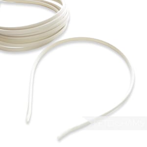 サテン 5 mm メタルヘッドバンド（ファシネーター＆帽子用） - アイボリー
